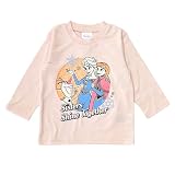 [タキヒョー] ディズニーｔシャツ キッズ アナと雪の女王 長袖 女の子 アナ エルサ オラフ ロンT トップス 子供服 ベビー 通園 保育園 幼稚園 普段着 部屋着 綿混 XYZ(ピンク 130cm)