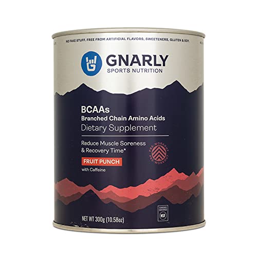 Gnarly Nutrition, Bcaa Pre And Mid Workout Supplement To Reduce Muscle Soreness, Caffeinated, Fruit Punch, 30 Servings #TOP6