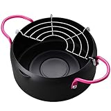 Material: acero Ma Nrpfell 18 Cm de Acero JaponéS Estilo Tempura SartéN PortáTil Exterior Pan Huevo Tortilla Tortilla Peque？A Freidora Cocina Herramienta