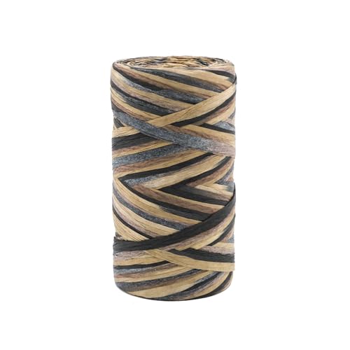 ALLWSLucky Colored 393 Feet Raffia Paper Ribbon, Colorful Packing Paper String Section Dyeing Raffia Ribbon for Gift Wrapping and DIY Decoration (Brown)