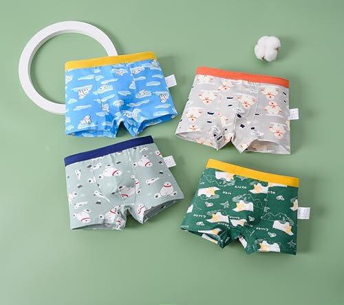 HAGOT 12er Pack Jungen Boxershorts aus Baumwolle Unterhosen， Jungen Unterhosen Baumwolle Boxershorts,5-7 Jahre Alt