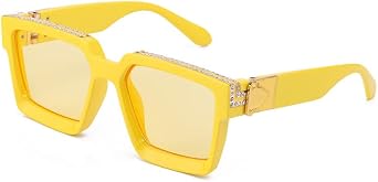 Luxury Eyewear, Designer Square Sunglasses, UV 400 protection, Thick and strong Frame, for Men and Women