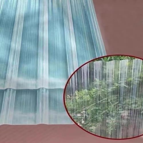 Lot de 5 panneaux de toiture ondulés en fibre de verre de 1 mm avec protection contre la pluie et la neige - Plaque de toit transparente avec éclairage du jour - Panneaux de revêtement de toit avec
