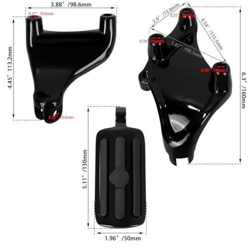 Image of Passenger Footpegs pegs for Harley Sportster XL 2014-2022,for XL1200,XL883,Seventy-Two,Iron 1200 883,Forty-Eight, Black Rubber Style