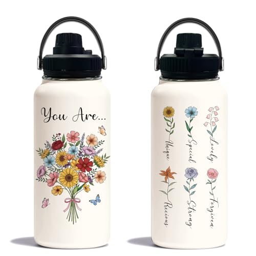 Inspirational Gifts for Women, 32 oz Floral Insulated Water 