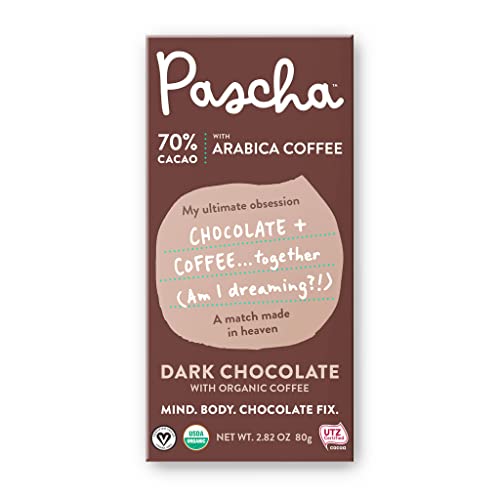 Pascha Organic Dark Chocolate Bars 70% Cacao With Arabica Coffee, Utz, Gluten Free & Non Gmo, 2.8 Oz, Pack Of 10 #TOP2