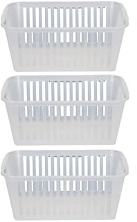 3 Plastic Handy Storage Basket Clear 30cm Hobby Stationery Box Desk Tidy Filing