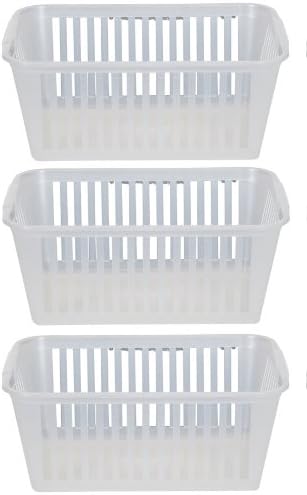 3 Plastic Handy Storage Basket Clear 30cm Hobby Stationery Box Desk Tidy Filing