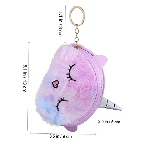 2pcs Unicorn Coin Purses Animal Pouches Zipper Keychain Pouches for School Travel4