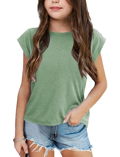 Bingerlily Girls Summer Casual Tops Short Sleeve Textured T Shirts Cute Comfy Tees