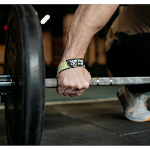 Image of WARM BODY COLD MIND V2 Lifting Wrist Straps for Weightlifting - Hand Straps for Powerlifting, Weight Lifting, Bodybuilding Functional /Cross Training, Deadlift Gym Bar, Cotton