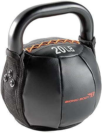 Bionic Body Soft Kettlebell with Handle for Weightlifting, Conditioning, Strength and core Training 20lb BBKB-20