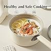 Redchef Ceramic Nonstick Saucepan with Lid, 1.5QT Small Cooking Pot, Non Toxic Sauce Pans for Kitchen, Cool Handle PFAS Free Compatible with All Cooktops, White #3