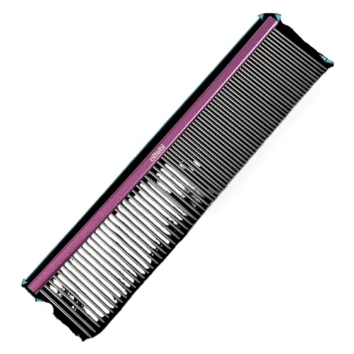 Peigne en acier inoxydable pour chiens et chats rose