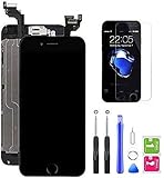 Hoonyer Für iPhone 6 Display ersatzbildschirm LCD Touchscreen Display vorinstallierte frontkamera näherungssensor Reparatur kit komplette ersatzbildschirm mit Werkzeug (Schwarz)