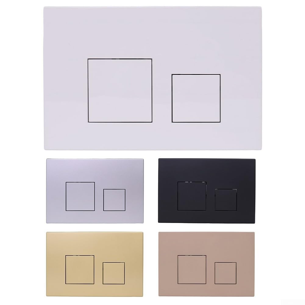 Toilettenspülung mit zwei Drucktasten, Doppelspülplatte, Toilettenspülknopf-Ersatz, Betätigungsplatte, Druckplatte(Black)