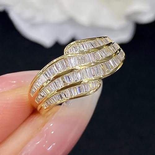Stylish Wedding Rings with Bright Cubic Zirconia for Women Luxury Fashion Finger Jewelry