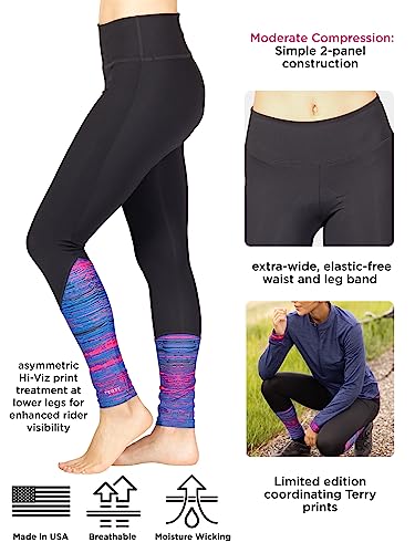 Terry Psychlotight Bike Tight, legging feminina de 71 cm entrepernas de alta visibilidade e compress
