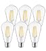 6-Pack Vintage Edison Light Bulbs-60W E26/E27 Base Dimmable Replacement Bulbs for Wall Sconces Lights, Antique Squirrel Cage Lights, Pendant Island Ceiling Chandelier Light Lamps, Amber Warm