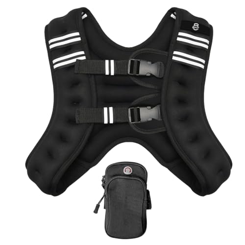 Image of B Fit Adjustable Weighted Vest for Men Women, Rucking Weight Vests Adjustable for Running, Training Workout, Jogging, Walking (Fixed Weight Black, 5 Kgs)