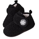 Charrost Toddler Boy Girl House Slippers Size 4 Infant Winter Shoes Soft Sole Non Slip Light squeaky Breathable Walker Shoes For Baby Boy 12-18 6-12 Months Rubber Sole Indoor(Black 15) 4T -  unisex-baby