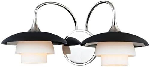 Hudson Valley Lighting 1012-PN Barron - Aplique de pared con dos luces - 18.5 pulgadas de ancho por 8 pulgadas de alto, color acabado níquel pulido