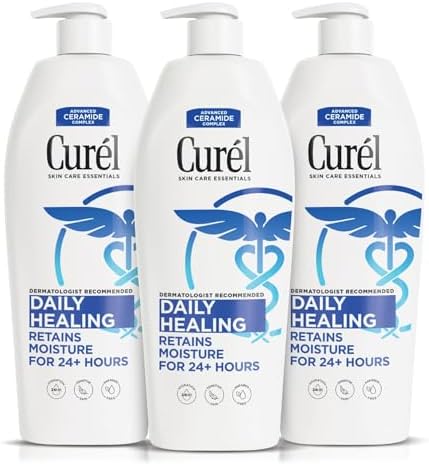 Curel Daily Healing Body Lotion, Ceramide Moisturizer, Dry Skin, 13 oz, 3pk