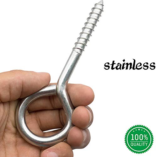 5 Screw Eyes, 4 Pack Metal Eye Hooks Lag Thread Eye Bolt