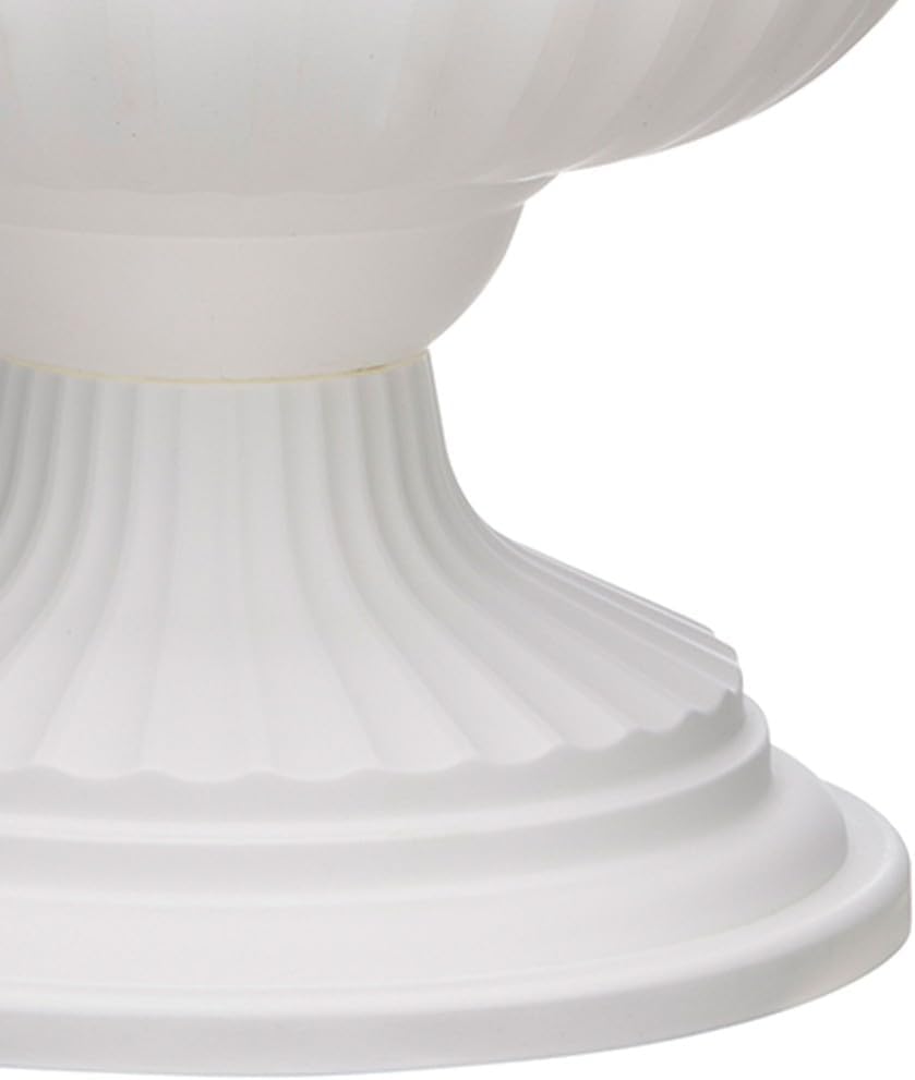 Patio Dynamic Design Outdoor 18 in Resin Grecian Urn Planter Pot, White