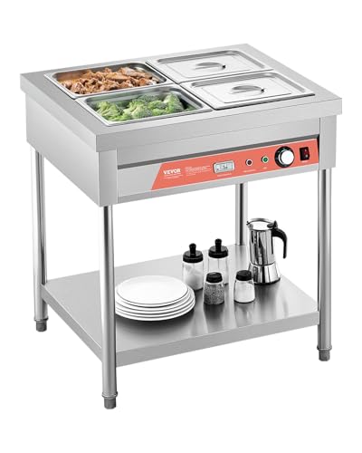 VEVOR 4-Pan Stainless Steel Server