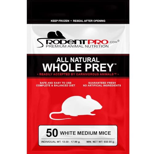 RodentPro Frozen Reptile Feeder White Medium Mice (50 Count)