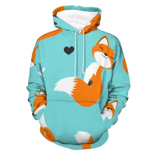 Sweats à capuche manche longue cartoon fox pull unisexe contre le froid taille S