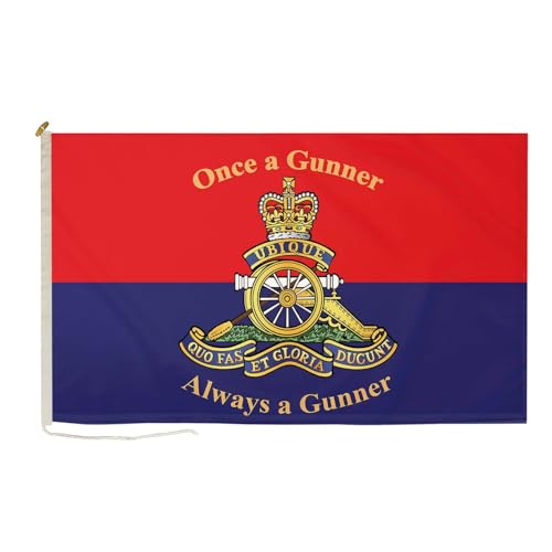 DuraFlag Royal Artillery Regiment Style B 5ft x 3ft Rope and Toggled 150 x 90 cm Premium Quality Flag