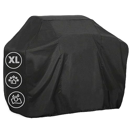 ZENO Barbecue Cover | Premium Grill Cover BBQ Cover | Waterproof Barbecue Cover Outdoor | Heavy Duty & Rip Proof BBQ Shelter for All Barbecues | Black | X-Large (139 x 83 x 200 CM)