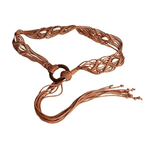 Handmade Weaving Waist Rope For Women Ladies Dress Waist Belt With Bohemian Beads Decors Fashion Female Waist Rope Weaving Wa