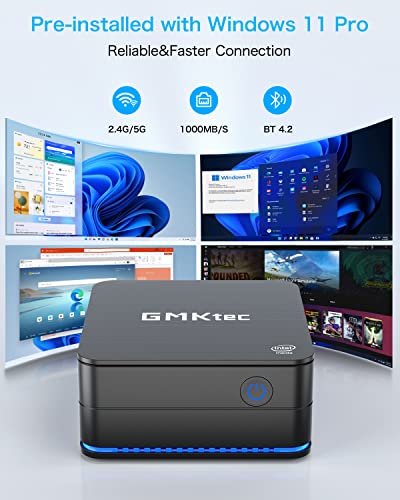 Gmktec Mini Pc Intel 11Th Gen N5105, Windows 11 Pro Mini Desktop Computer,8Gb+256Gb M.2 Ssd,Triple 4K Uhd Micro Computer Tower,Dual Wi-Fi/Dual Gigabit Ethernet/Bt 4.2 For Business Home Office Htpc #TOP3