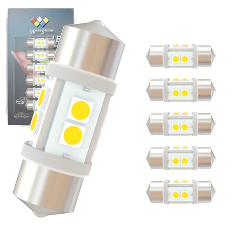 Wiseshine DC 12V 29mm 6641 Led Bulb Natural White 6614 LED Festoon Bulb for Automotive Interior Reading Map Glove box Lights (Pack 6)