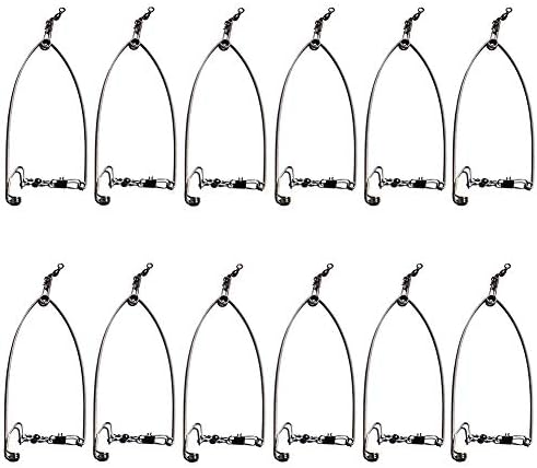 DDfishing Automatic Fishing Device Spring Loaded Speed Hook Lazy Person Fish Hooks Automatic Ejection Ice Fishing Bait Traps 12 Pack