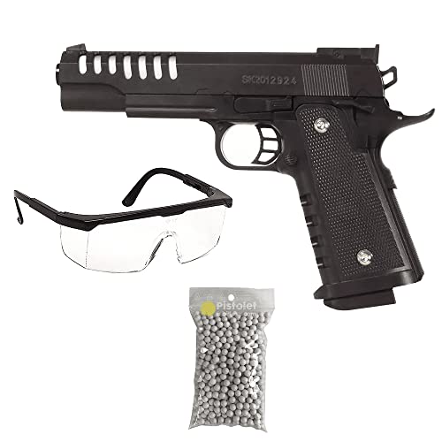 2EAGLE Pack Airsoft Pistolet modèle Saigo Hi-Capa SG00060 à Ressort/matière: Plastique Haute résistance/Puissance 0.3 Joule/livré avec Accessoires