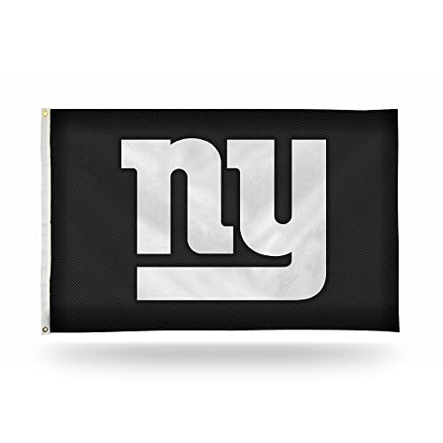 Rico Industries NFL New York Giants 3-Foot by 5-Foot Carbon Fiber Design Single Sided Banner Flag with Grommets
