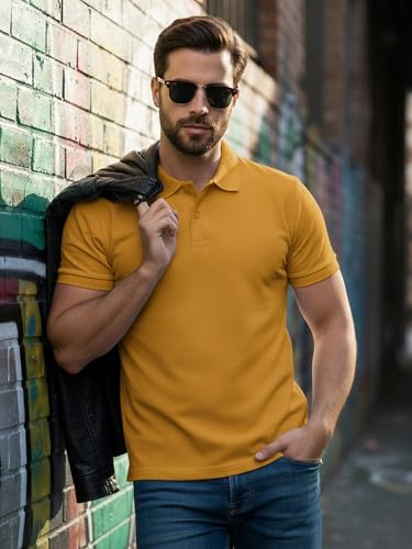 Image of XENOVAURBAN Cotton Polo t Shirt for Man | Regular Fit Solid Color Classic Cotton Polo T-Shirt with Collar for Men