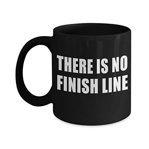 There is No Finish Line mugg akryl kaffehållare svart 325 ml motiverande citat present, Keep Pushing, Never Give Up, Don't Stop