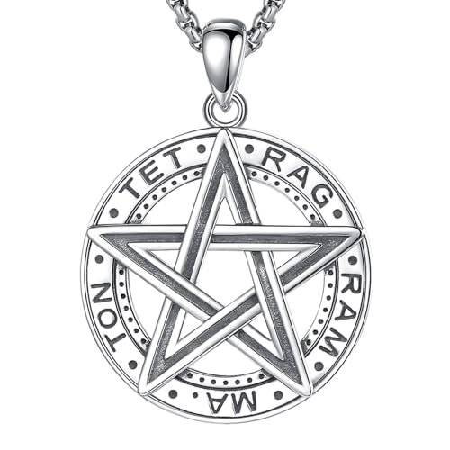 Collar Tetragrámaton Plata Pentagrama Esotérico para Mujer y Hombre Collar Tetragrámaton Plata Pentagrama Esotérico para Mujer y Hombre