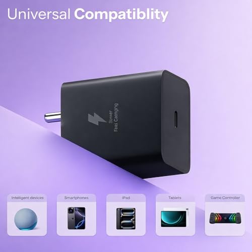 Image of 25W PD 3.0 Type C Superfast Charger Adapter for Samsung Galaxy M17|M07|M36|M06|A55|A35|F06|S25 fe|S22|S24|F36|F16|M35|S23|A06|iPhone|Tab S11| 25W by HESPA (SVXQ 2)