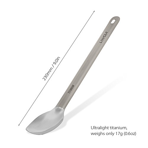 Nishore titanium longo lidar com colher polido tigela ao ar livre portátil colher de jantar talheres
