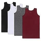 Brix Boys Undershirt Tank Top - Tagless 100% Cotton Super Soft 4 Pack Novelty. (Tagless...