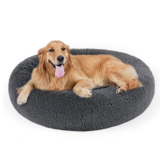 Dog Bed, Cat Calming Bed, Faux Fur Pillow Pet Donut Cuddler Round Plush Bed for Large Medium Small Dogs and Cats