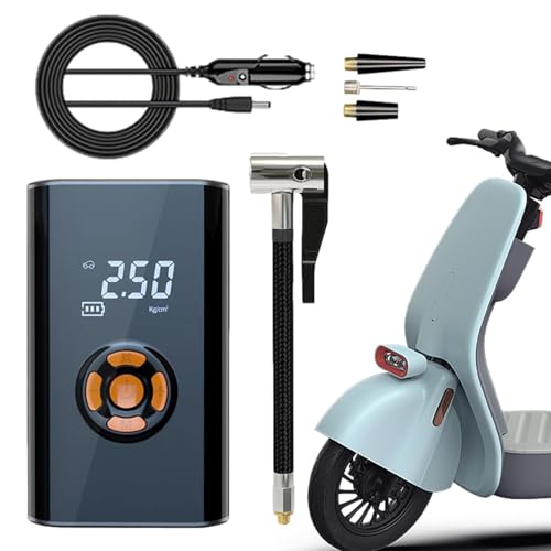 Zuasdvnk Compresor de aire portátil, inflador de neumáticos portátil - Compresor de bomba de neumáticos ligero con chip de sensor inteligente - Bomba de coche de pantalla digital preestablecida