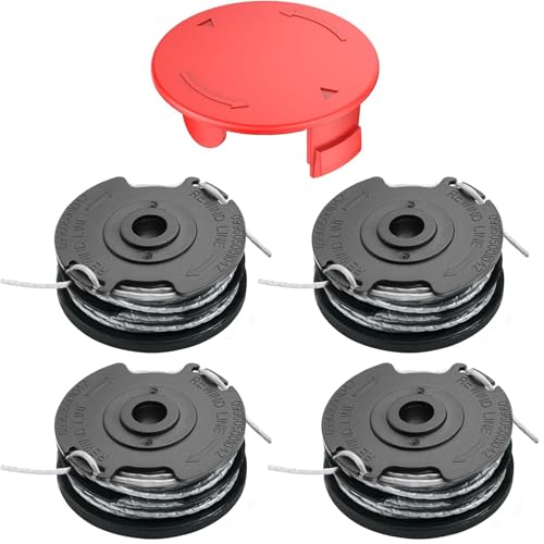 MUFUSHAN 4 bobinas de hilo con tapa de bobina, F016800351, bobinas de alimentación automática estándar para Bosch Art 30-36 LI, Art 30, Art 30+, Art 27, Art 27+, Art 24, Art 24+, Advanced Grasscut36