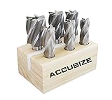 Accusize Industrial Tools 6 Pc Multi Flute Bridgeport H.S.S. End Mills Set, 3/4'' Shank, 4 and 6 Flute, Cutting Dia from 3/4'' to 1-1/2'', 1822-0206